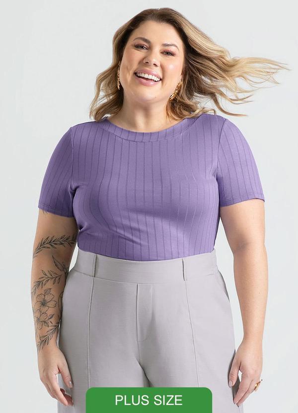 Cativa - Blusa Plus Size em Canelado Roxo 3