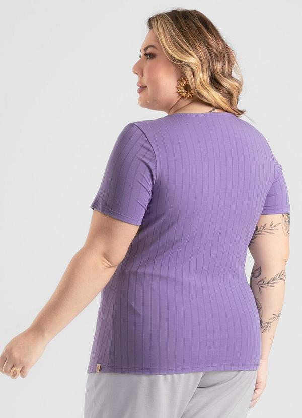 Cativa - Blusa Plus Size em Canelado Roxo 2