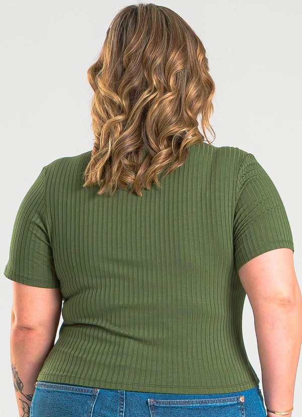 Cativa - Blusa Plus Size em Canelado Verde 2