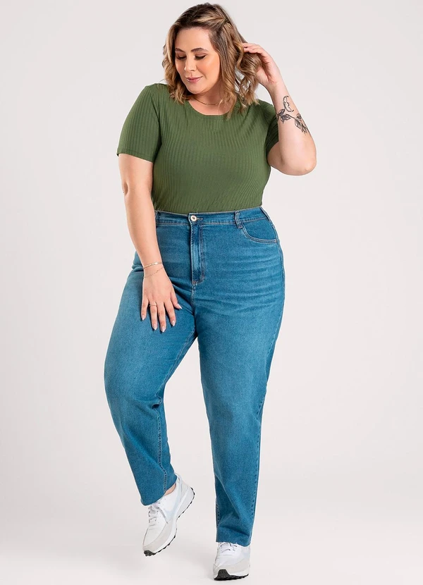 Cativa - Blusa Plus Size em Canelado Verde 3