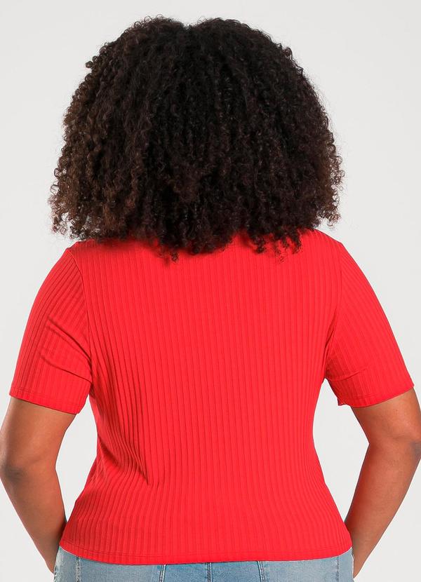 Cativa - Blusa Plus Size em Canelado Vermelho 2