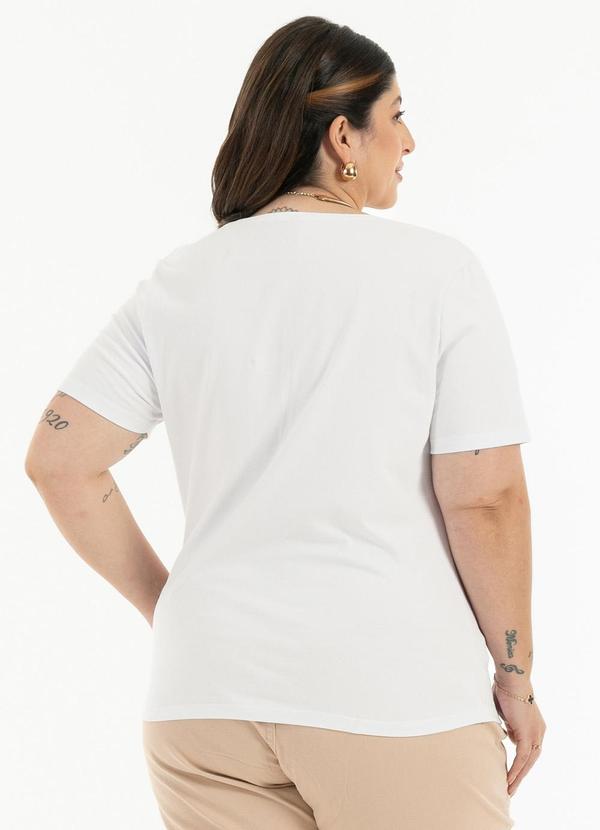 Habana - Blusa Plus Size em Cotton Branco 2