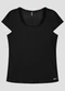 Cereja Rosa - Blusa Plus Size em Cotton Canelado Laranja - variação: Preto