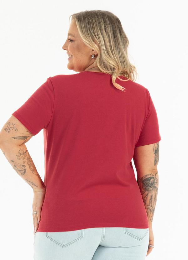 Habana - Blusa Plus Size em Cotton Vermelho 2