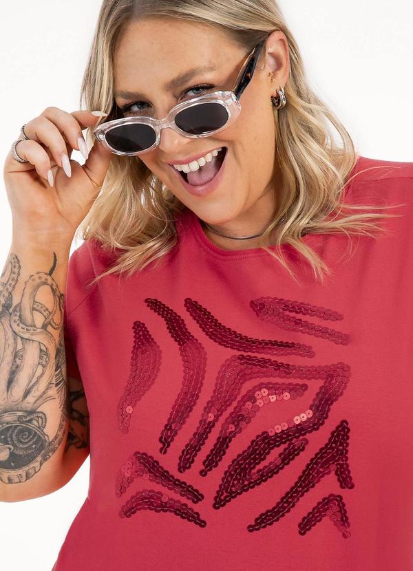 Habana - Blusa Plus Size em Cotton Vermelho 3