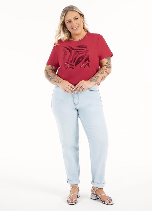 Habana - Blusa Plus Size em Cotton Vermelho 4