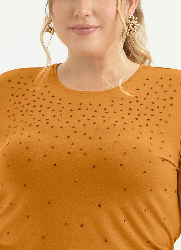 Cativa - Blusa Plus Size em Crepe Laranja 3