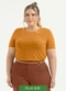 Cativa - Blusa Plus Size em Crepe Preto - variação: Laranja