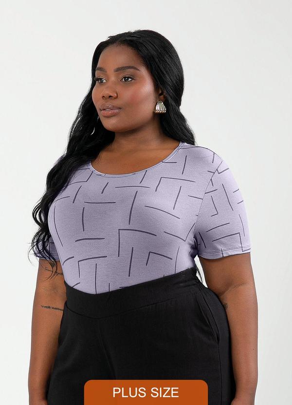 Cativa - Blusa Plus Size em Crepe Lilás