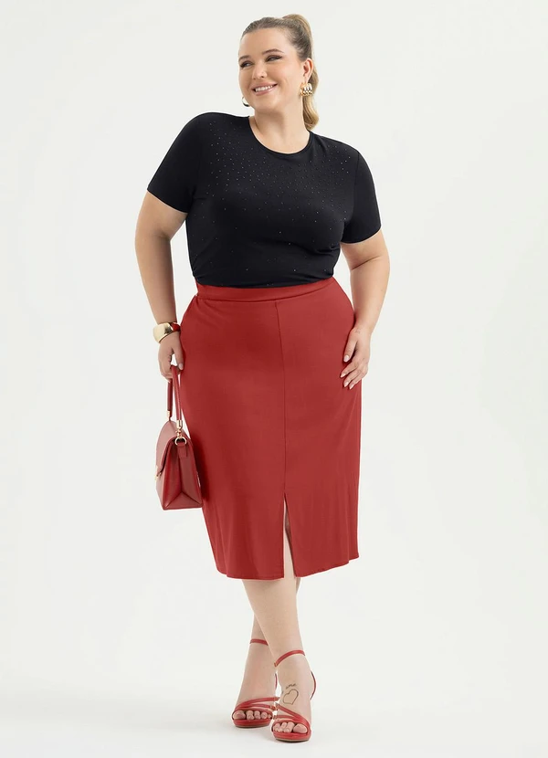 Cativa - Blusa Plus Size em Crepe Preto 4