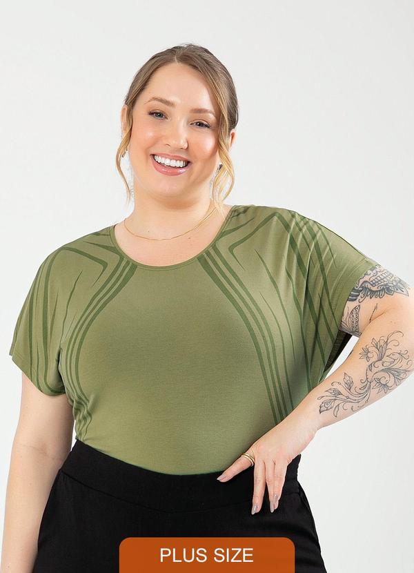 Cativa - Blusa Plus Size em Crepe Verde