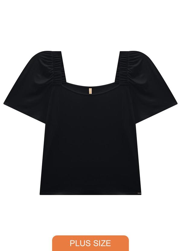 Lunender Mais Mulher - Blusa Plus Size em Malha Preto