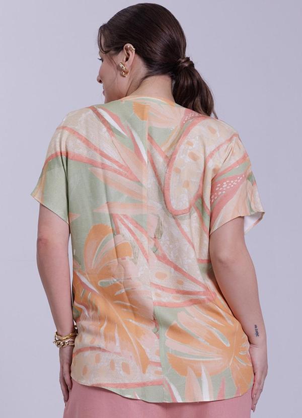 Lunender Mais Mulher - Blusa Plus Size em Manga Curta Verde 2