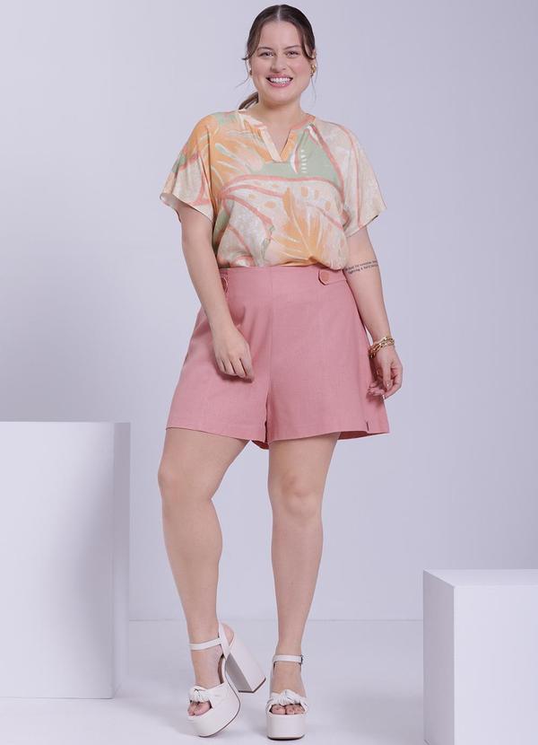 Lunender Mais Mulher - Blusa Plus Size em Manga Curta Verde 3