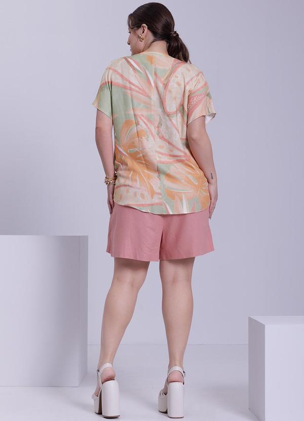 Lunender Mais Mulher - Blusa Plus Size em Manga Curta Verde 4