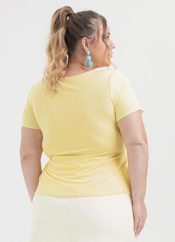 Cativa - Blusa Plus Size em Misturinha Amarelo Claro 2