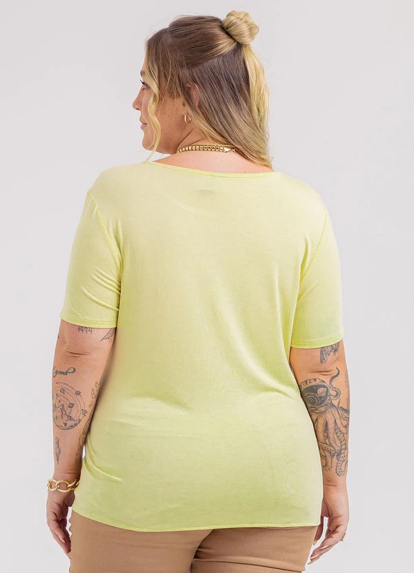 Habana - Blusa Plus Size em Misturinha Amarelo 2