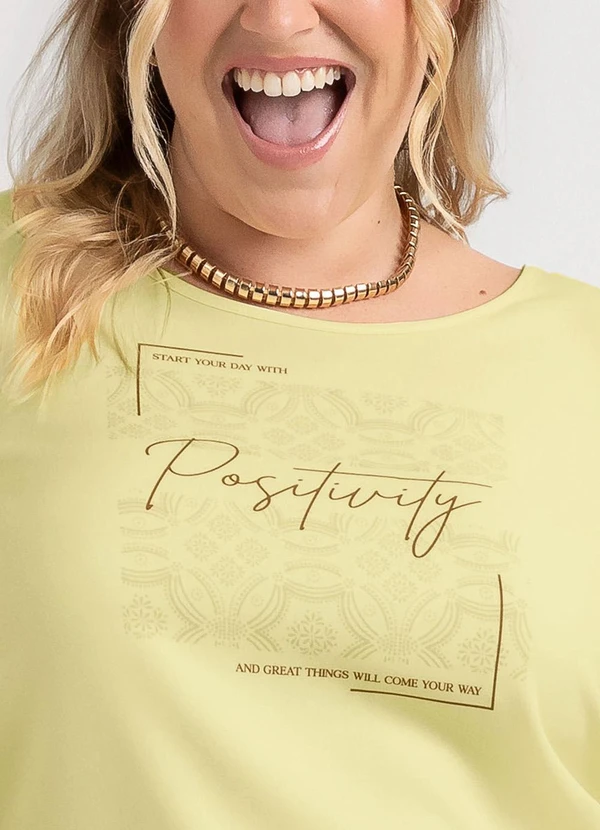 Habana - Blusa Plus Size em Misturinha Amarelo 3