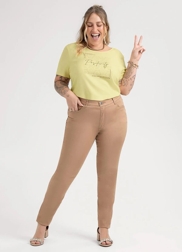 Habana - Blusa Plus Size em Misturinha Amarelo 4
