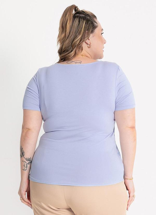 Habana - Blusa Plus Size em Misturinha Azul Claro 2