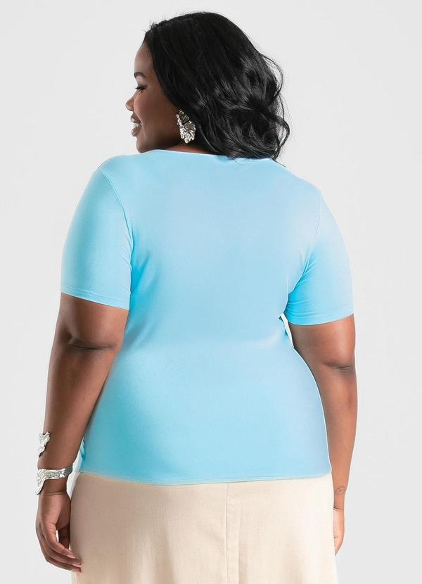 Cativa - Blusa Plus Size em Misturinha Azul Claro 2