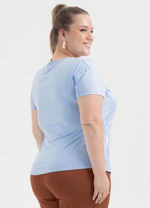 Cativa - Blusa Plus Size em Misturinha Azul Claro - CATIVA