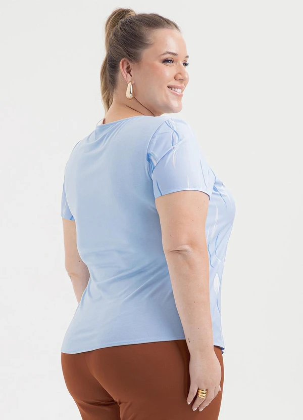 Cativa - Blusa Plus Size em Misturinha Azul Claro 2