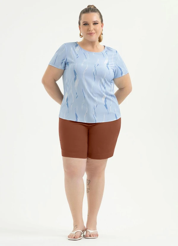 Cativa - Blusa Plus Size em Misturinha Azul Claro 3