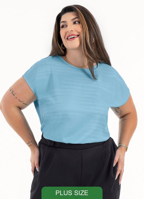 Habana - Blusa Plus Size em Misturinha Azul Claro 2