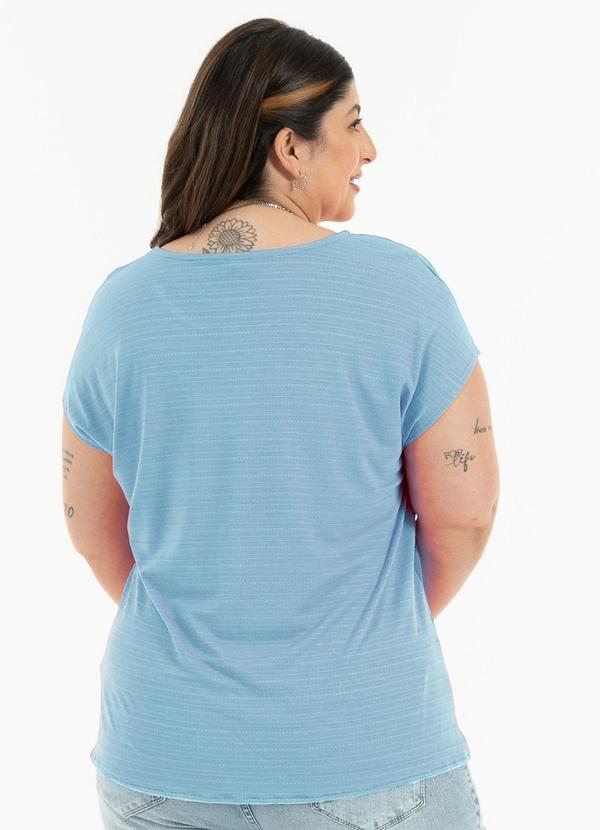 Habana - Blusa Plus Size em Misturinha Azul Claro 1