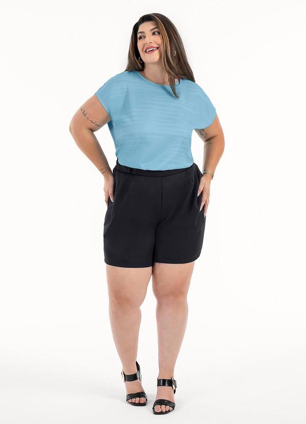 Habana - Blusa Plus Size em Misturinha Azul Claro 3