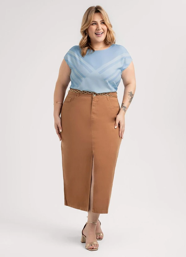 Habana - Blusa Plus Size em Misturinha  Azul 3