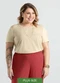 Cativa - Blusa Plus Size em Misturinha Cinza - variação: Bege
