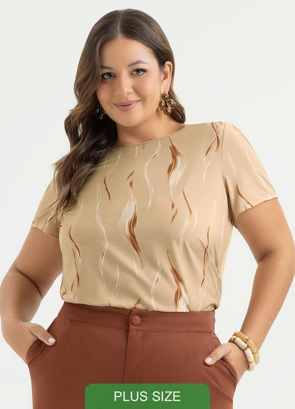 Cativa - Blusa Plus Size em Misturinha Bege 1