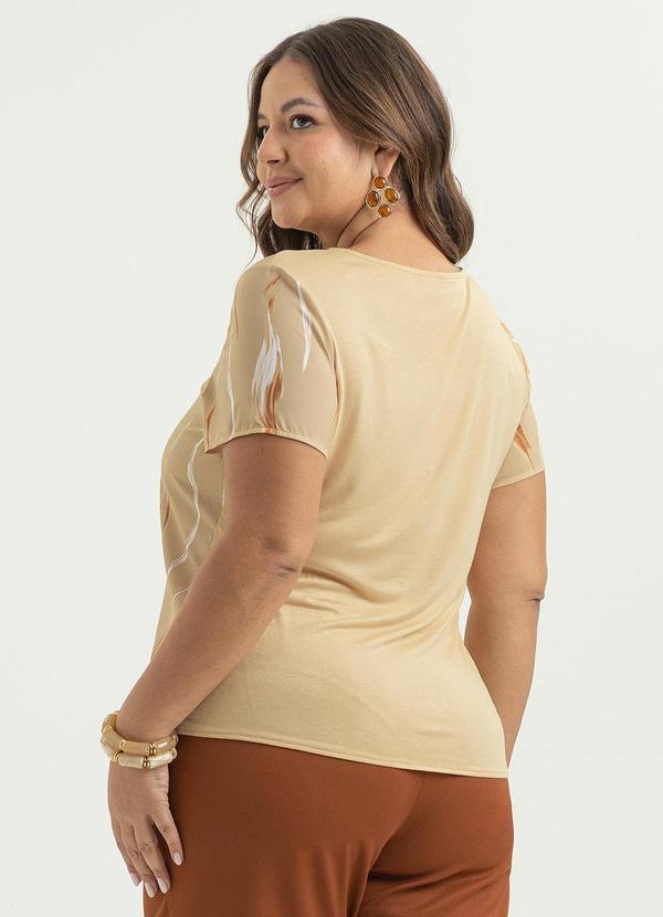 Cativa - Blusa Plus Size em Misturinha Bege 2