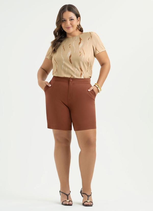 Cativa - Blusa Plus Size em Misturinha Bege 3