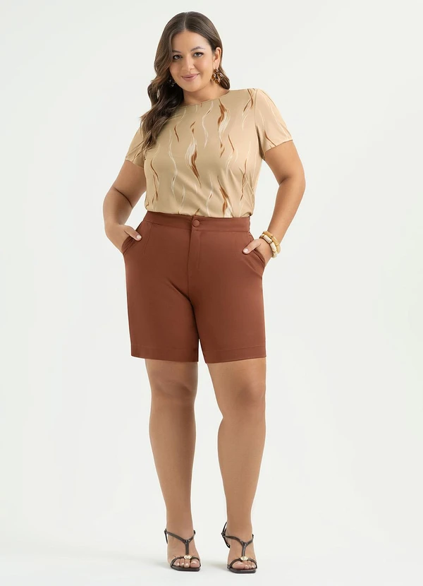 Cativa - Blusa Plus Size em Misturinha Bege 3