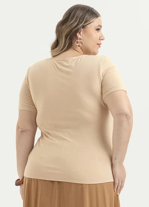 Cativa - Blusa Plus Size em Misturinha Bege - CATIVA