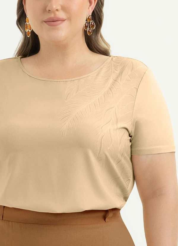 Cativa - Blusa Plus Size em Misturinha Bege 3