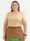 Cativa - Blusa Plus Size em Misturinha Lilás - variação: Bege