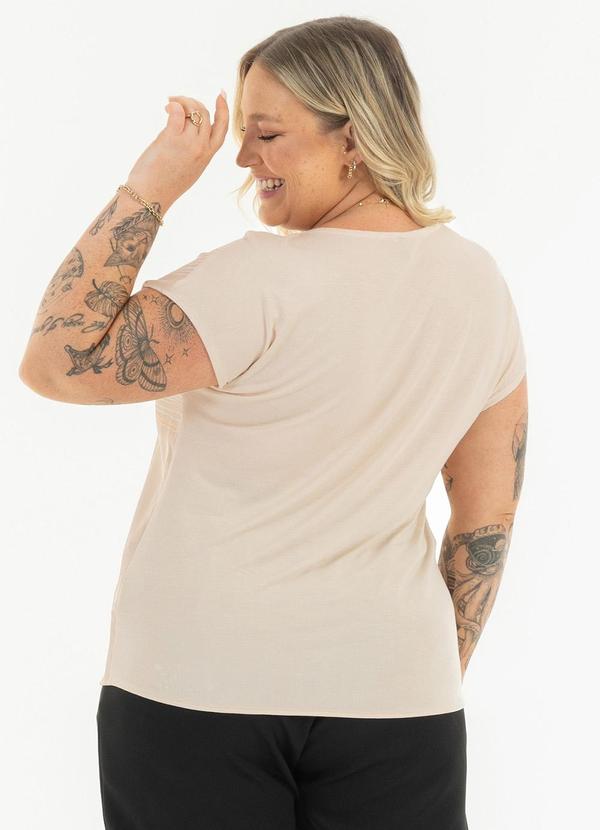 Habana - Blusa Plus Size em Misturinha Bege 1