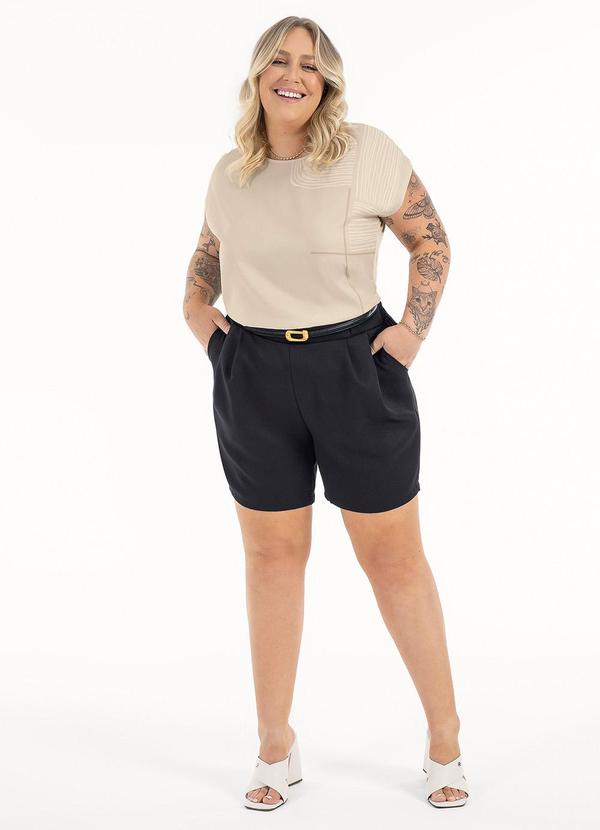 Habana - Blusa Plus Size em Misturinha Bege 3