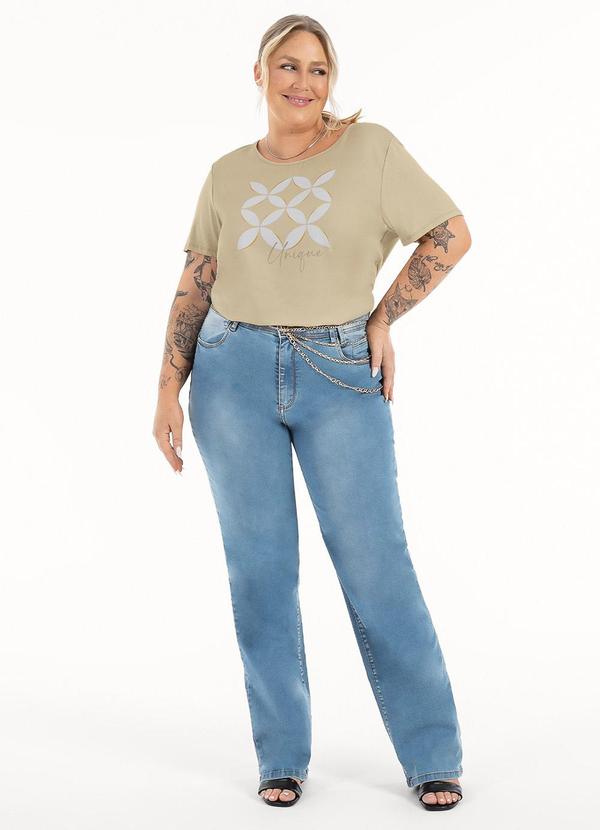 Habana - Blusa Plus Size em Misturinha Bege 3