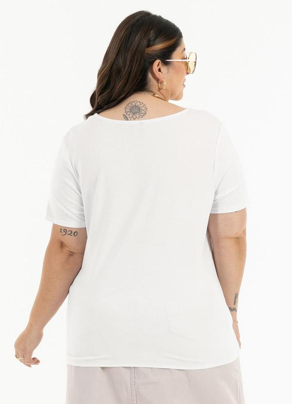 Habana - Blusa Plus Size em Misturinha Branco 2