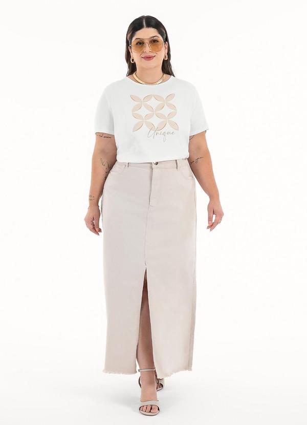 Habana - Blusa Plus Size em Misturinha Branco 3