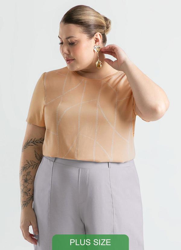 Cativa - Blusa Plus Size em Misturinha Caramelo 3