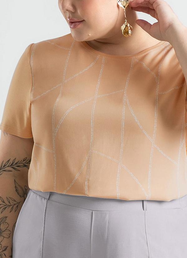 Cativa - Blusa Plus Size em Misturinha Caramelo 1