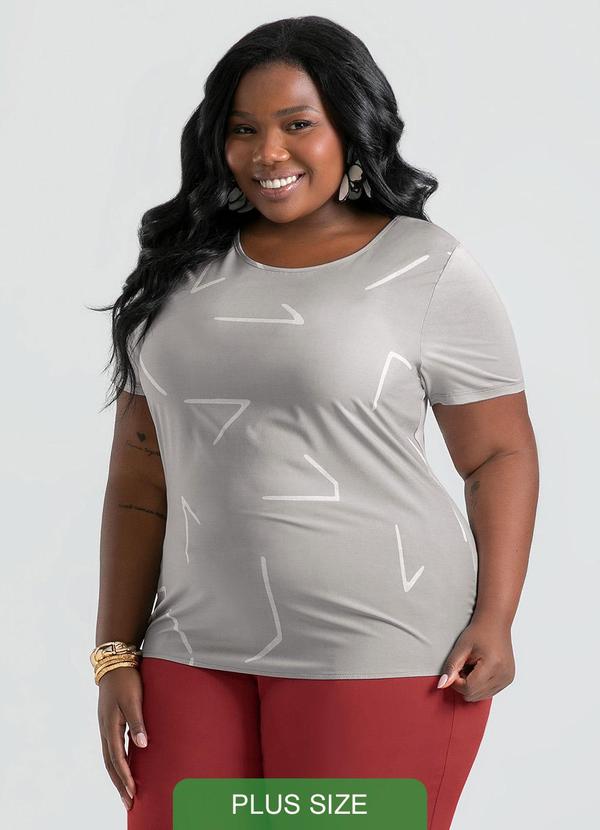 Cativa - Blusa Plus Size em Misturinha Cinza