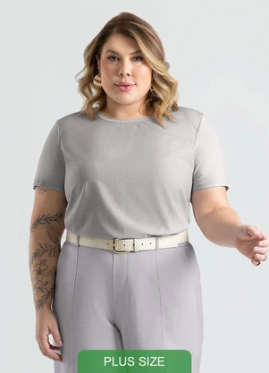 Cativa - Blusa Plus Size em Misturinha Cinza - CATIVA