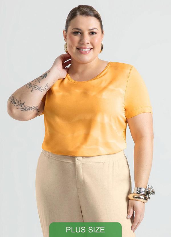 Cativa - Blusa Plus Size em Misturinha Laranja